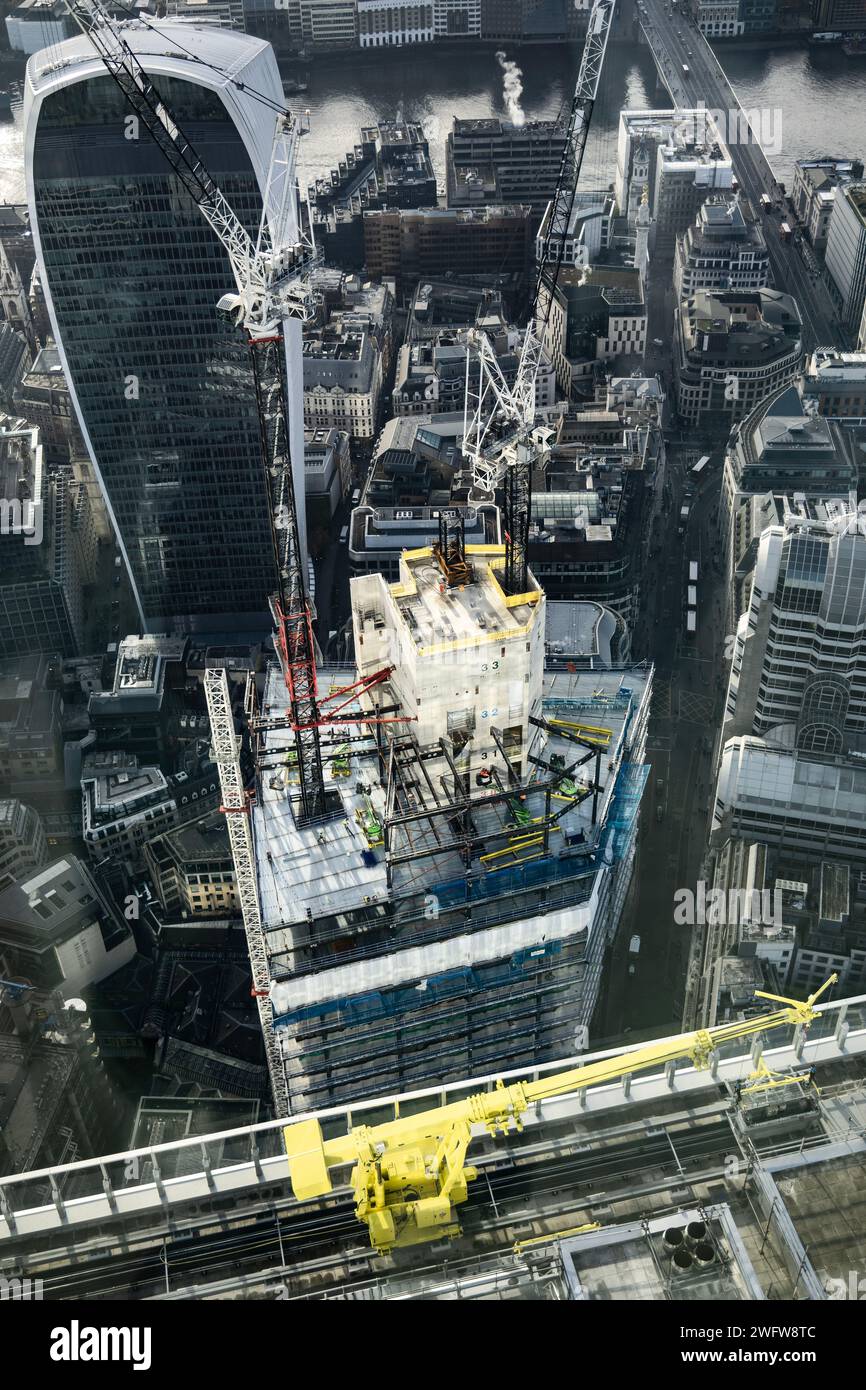 85 Gracechurch Street gratte-ciel en construction, Londres, Angleterre Banque D'Images