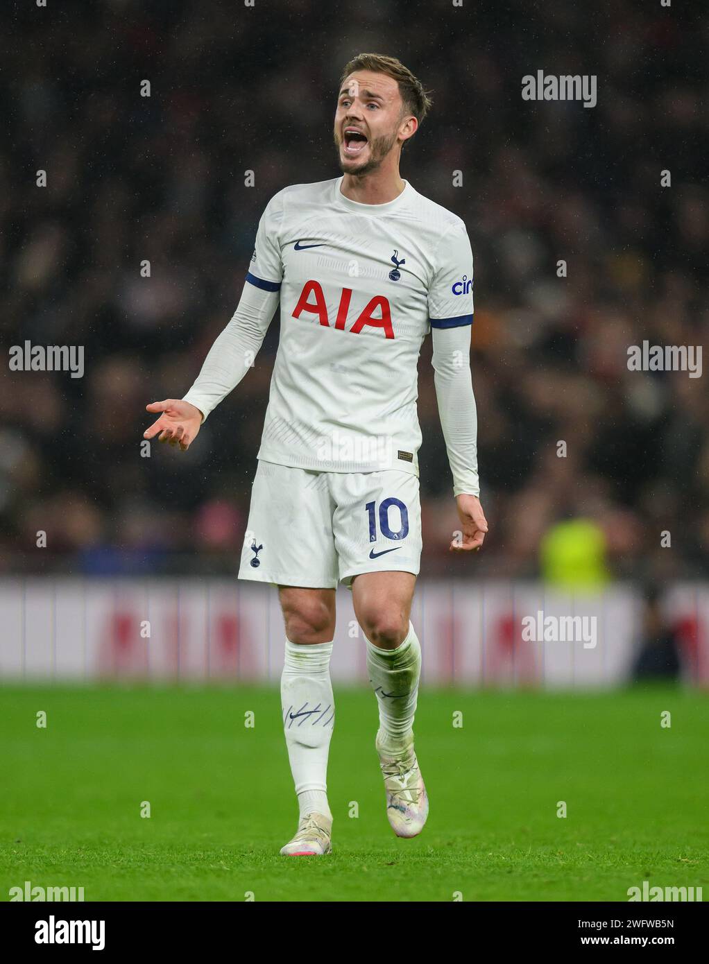 Londres, Royaume-Uni. 31 janvier 2024 - Tottenham Hotspur v Brentford - Premier League - Tottenham Hotspur Stadium. James Maddison de Tottenham en action. Crédit photo : Mark pain / Alamy Live News Banque D'Images