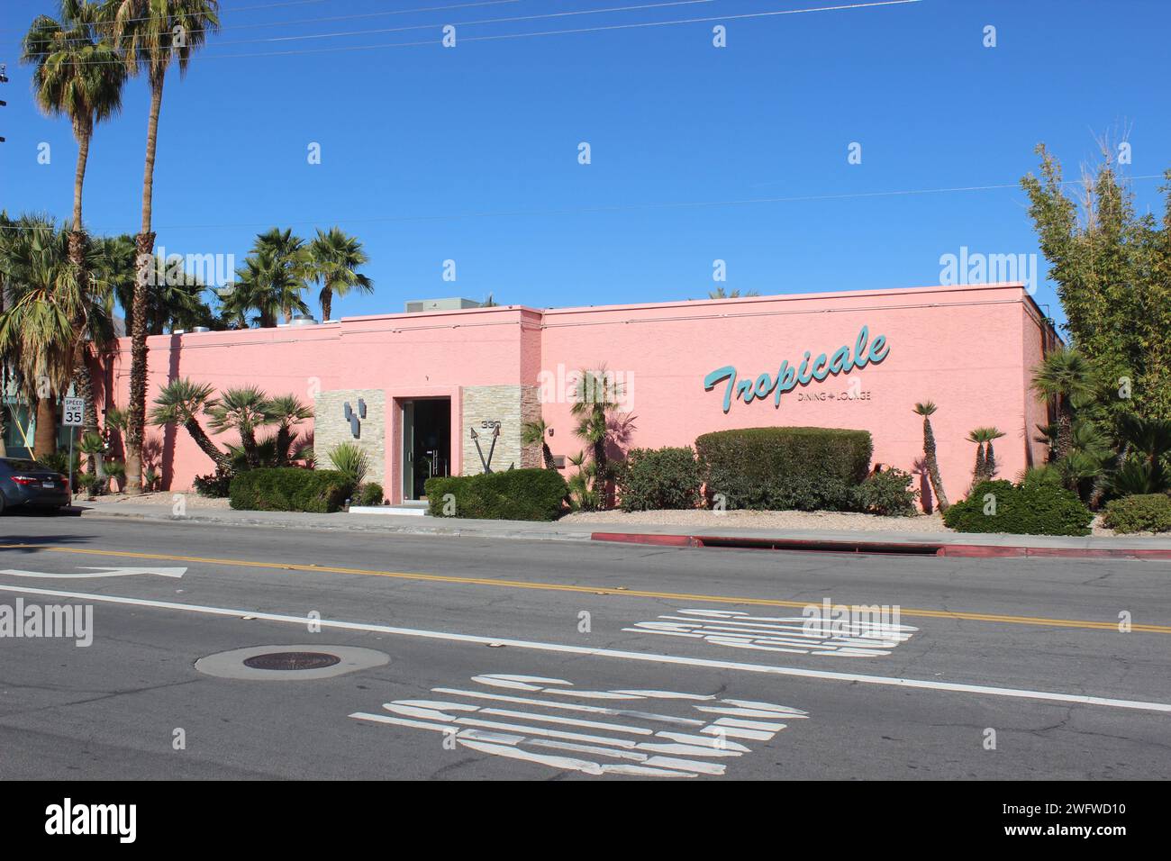 Restaurant tropicale, Palm Springs, Californie Banque D'Images