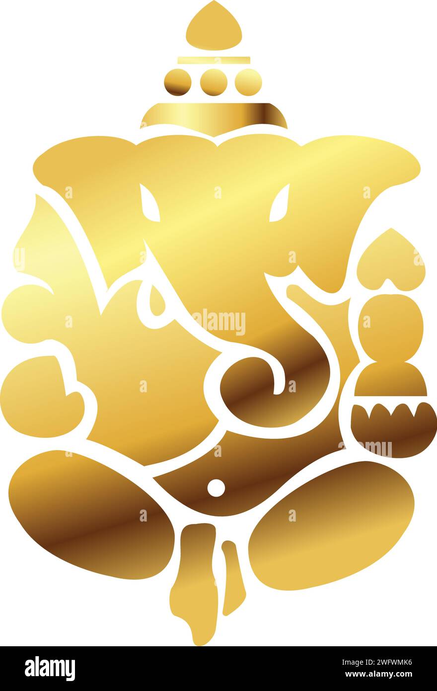 Lord ganesha illustration vectorielle, Ganesh chaturthi, Ganesh icône en or, Golden Ganesh ji, carte de voeux Seigneur Ganpati, festivals et décoratifs Illustration de Vecteur