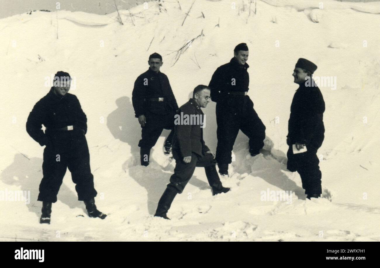 seconde guerre mondiale, soldats allemands dans la neige, Allemagne, 1940 Banque D'Images