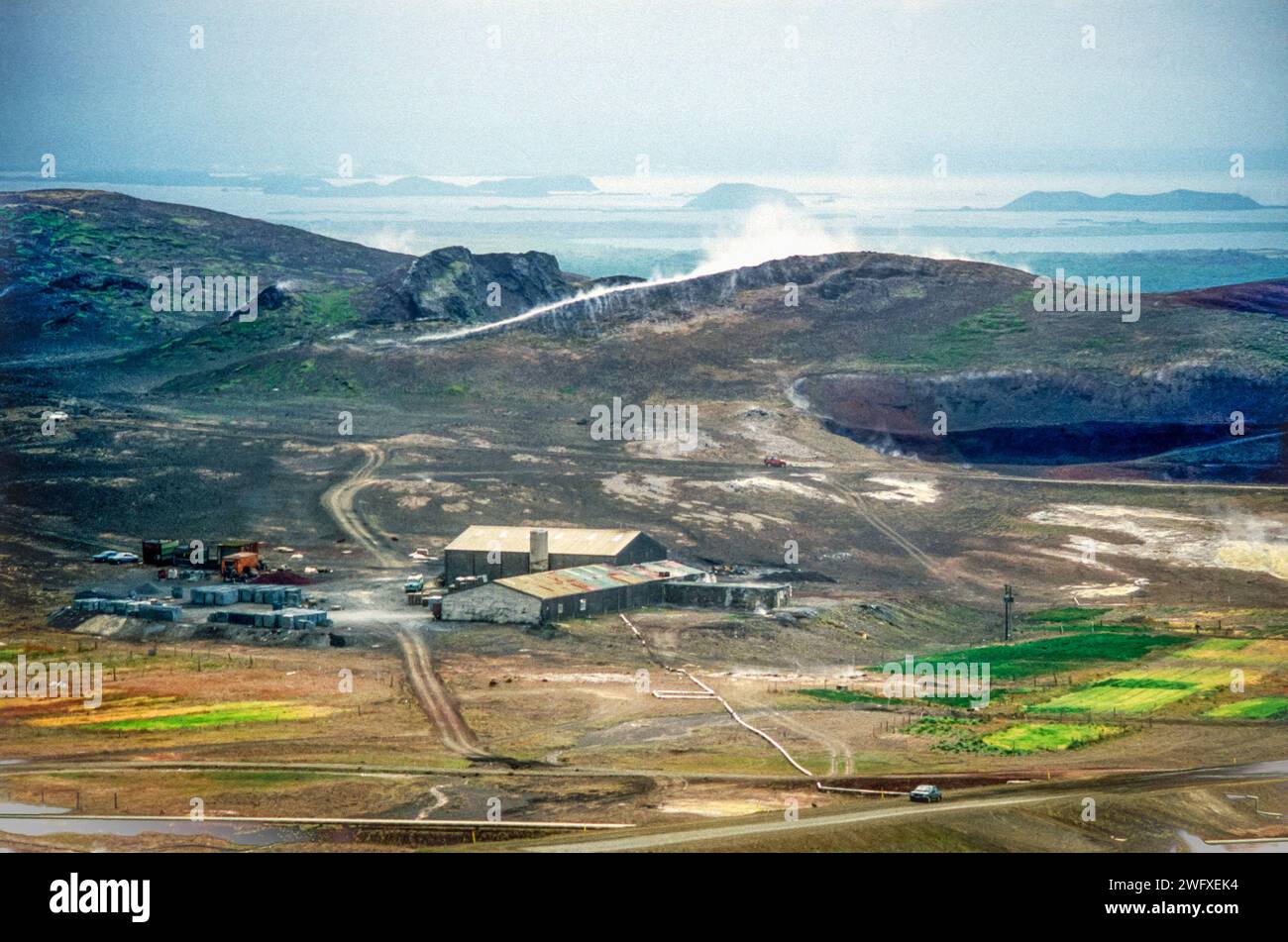 Photographie d'archive de 1991 de Mamafjall à Bjarnaflag, Islande. Banque D'Images