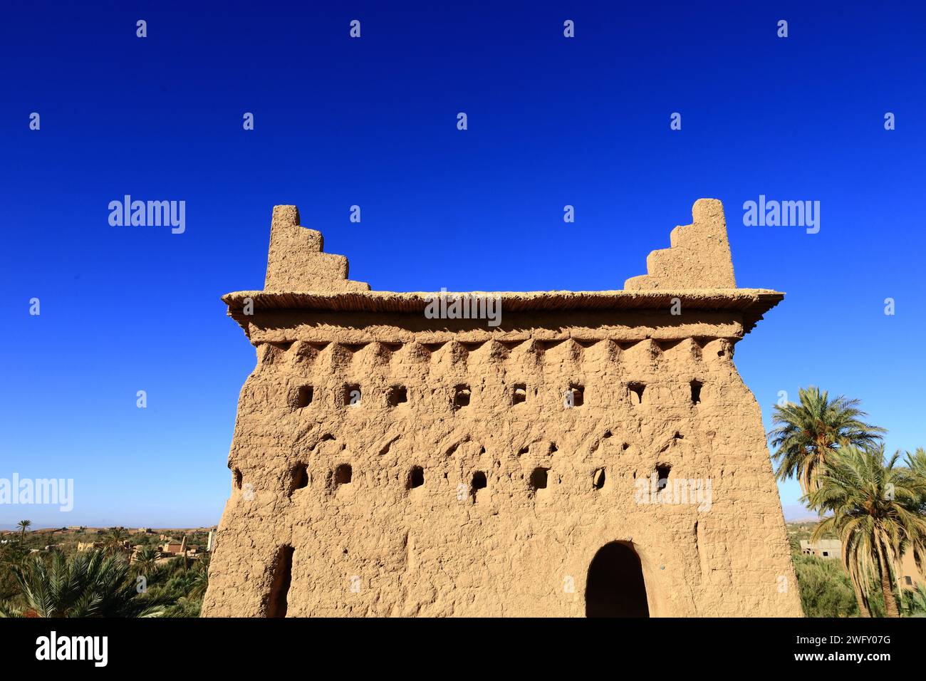 La Kasbah Amridil est une résidence fortifiée historique située dans l'oasis de Skoura, au Maroc Banque D'Images