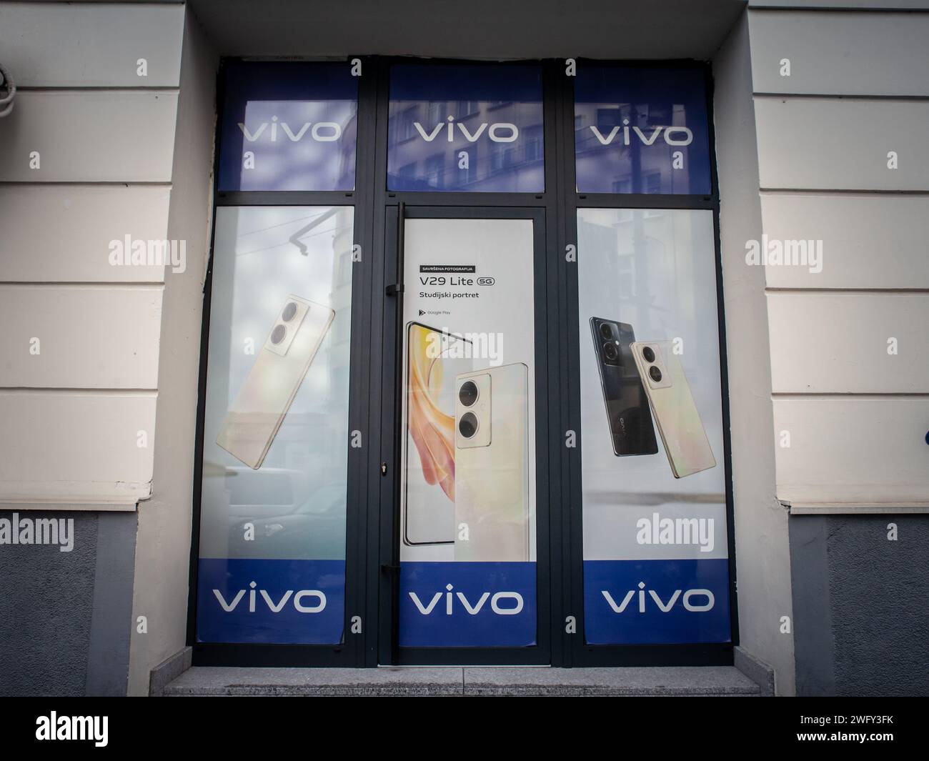 Photo d'un signe avec le logo de vivo prise sur leur boutique pour Belgrade.vivo communication Technology Co. Ltd. Est une technologie multinationale chinoise Banque D'Images