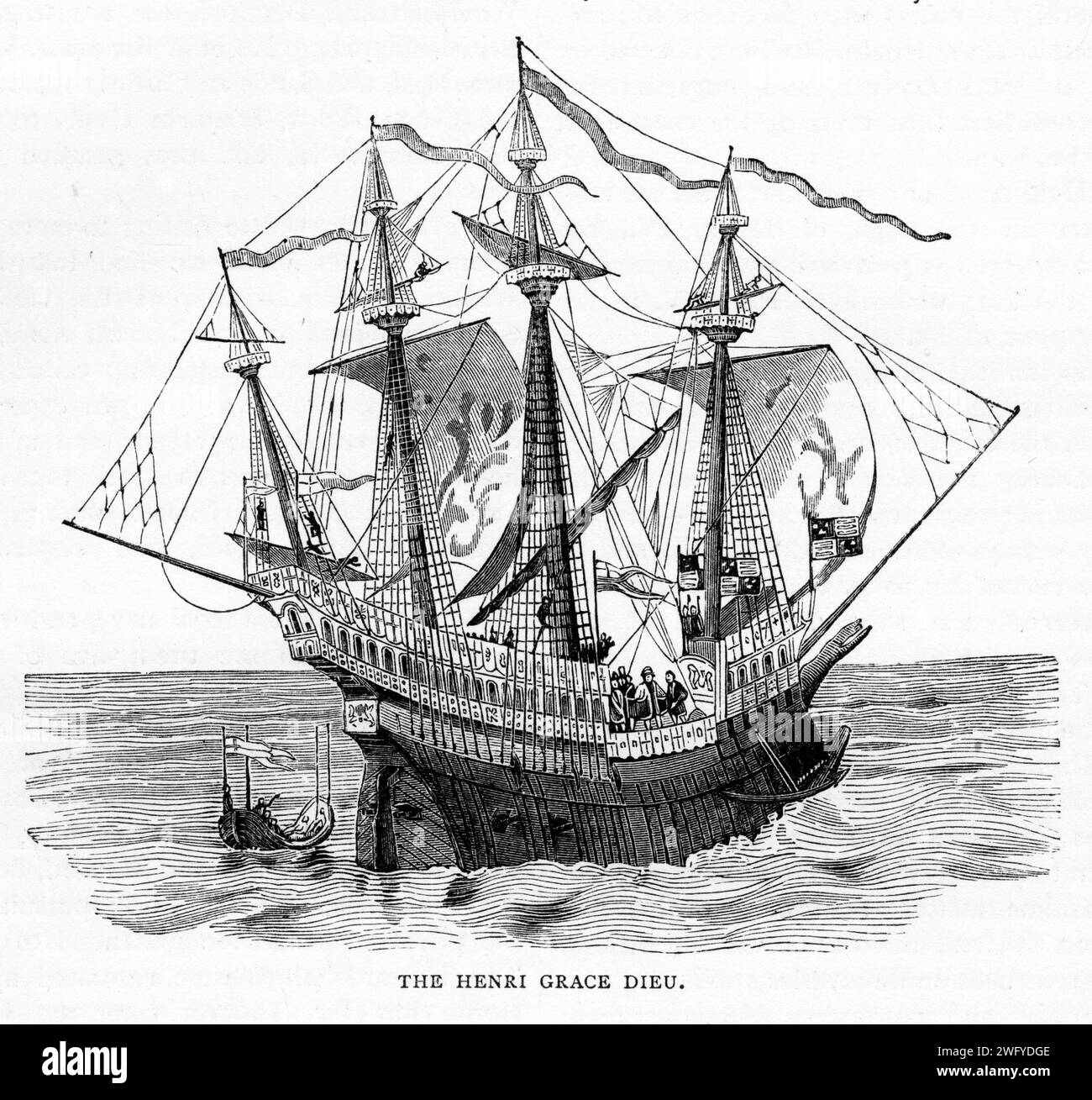 Henry Grace à Dieu (« Henry, merci à Dieu »), également connu sous le nom de Grand Harry, était une cage anglaise ou « grand navire » de la flotte du roi au 16e siècle, et à son époque le plus grand navire de guerre du monde Banque D'Images