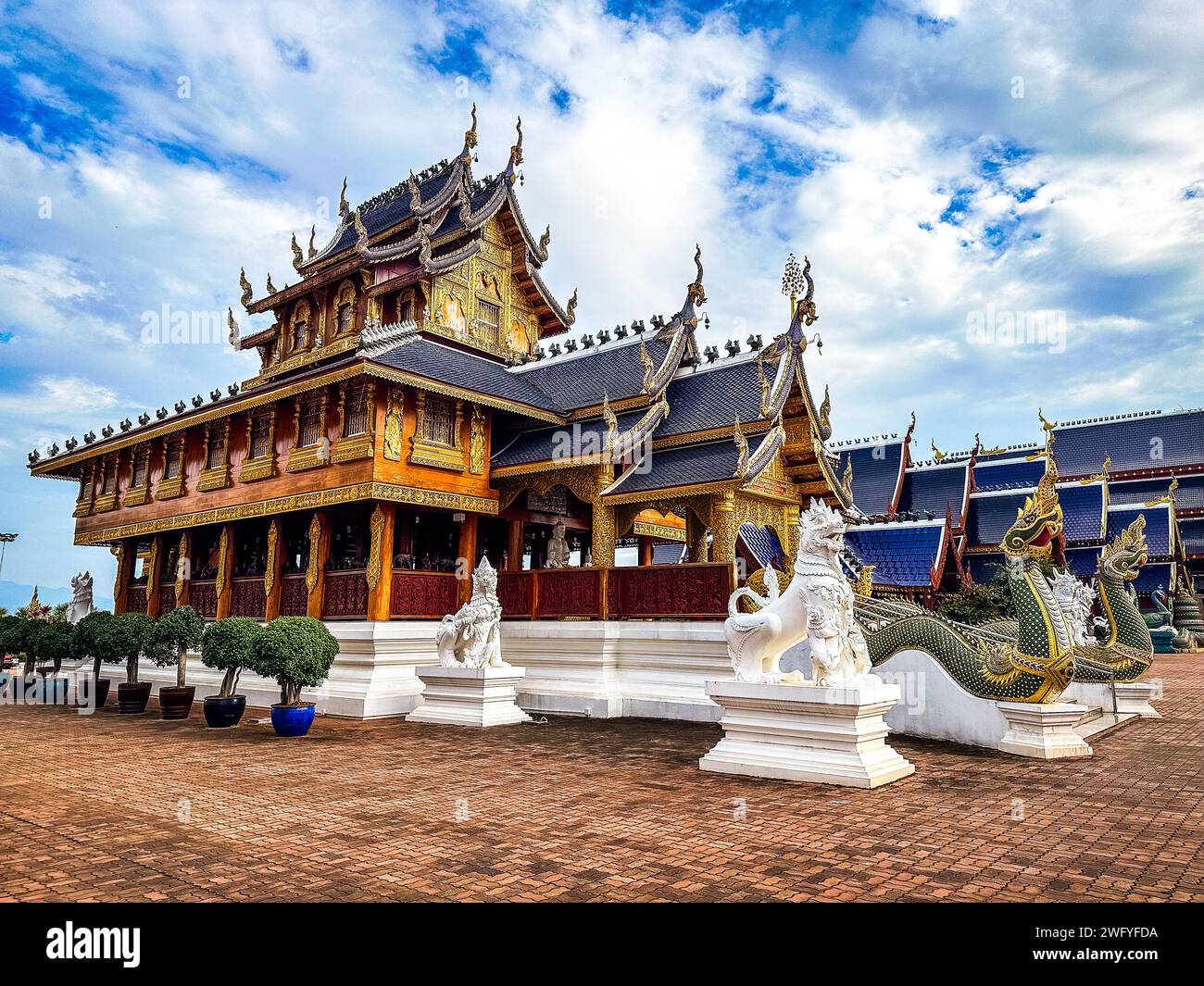 Wat Ban Den dans le district de Mae Taeng, Chiang Mai, Thaïlande Banque D'Images