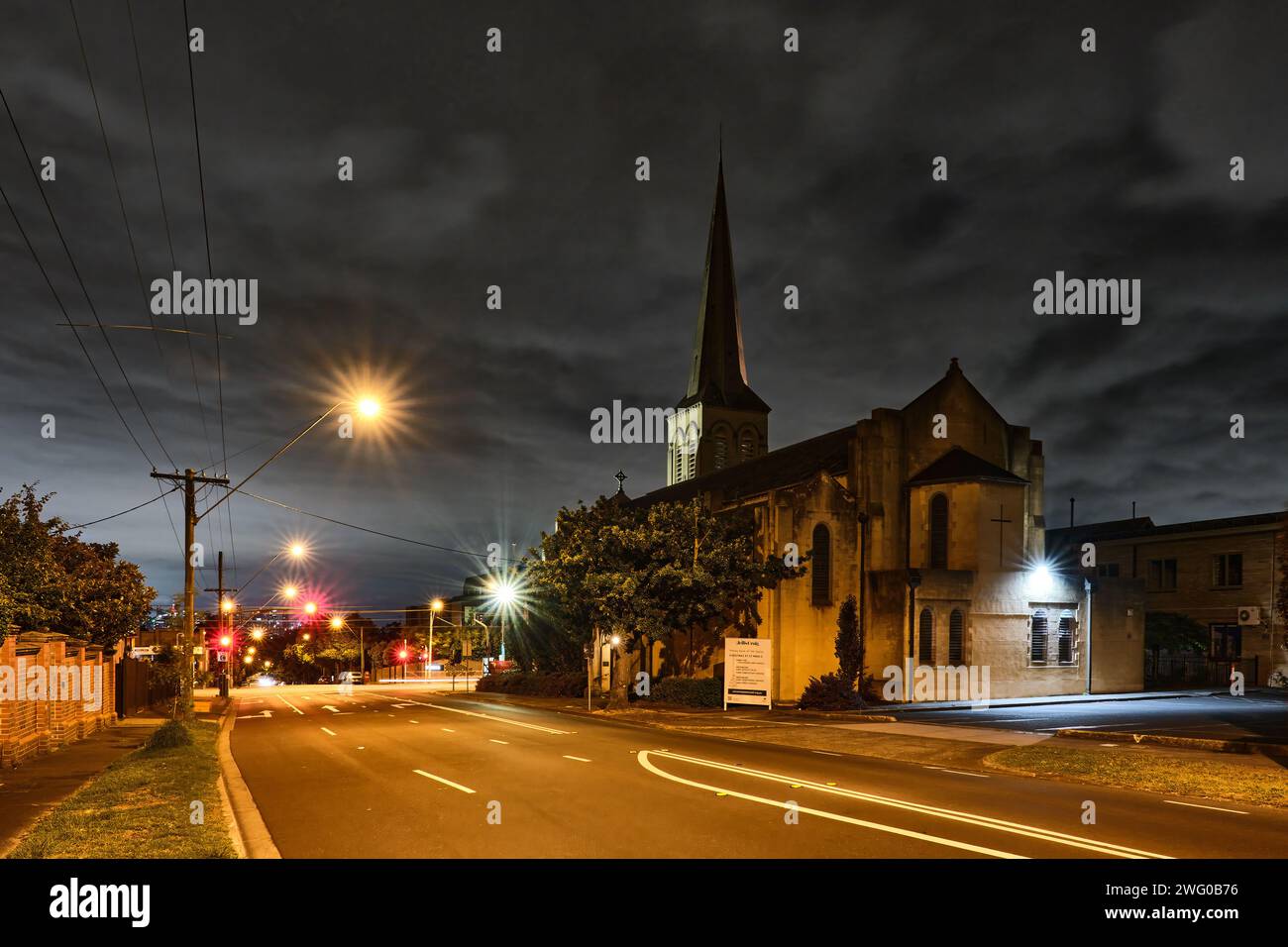 Église de nuit Banque D'Images