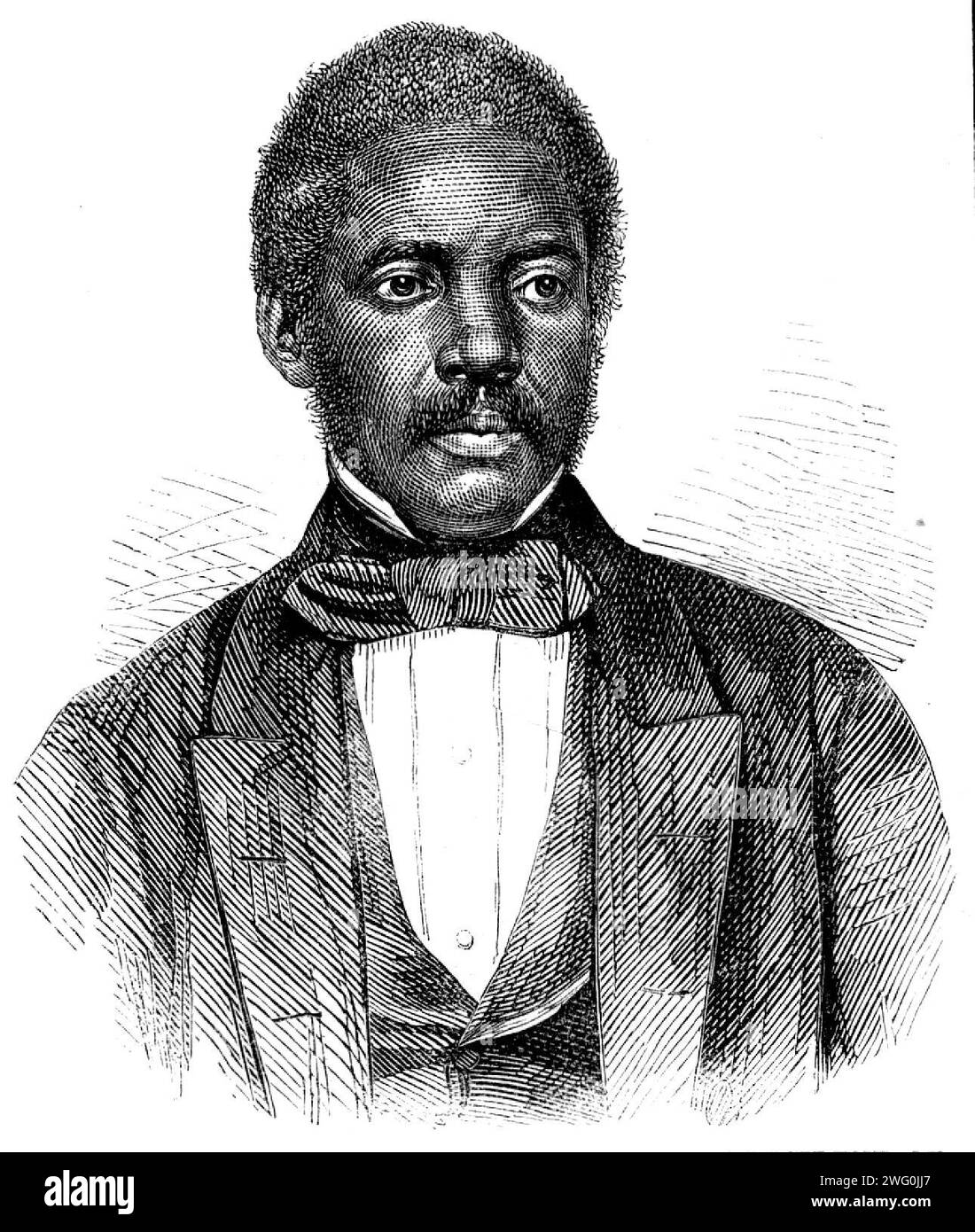 Son Excellence Stephen Allen Benson, Président du Libéria, 1862. '...le Président... est de sang pur africain. Il a été envoyé du Maryland à l'âge de six ans, et, après avoir traversé de grandes vicissitudes - entre autres d'être prisonnier quand il était très jeune parmi les aborigènes, puis être un marchand prospère, puis un membre de l'Assemblée législative comme sénateur, puis juge, puis vice-président de la République, et, bien sûr, président du Sénat, et occasionnellement commandant militaire des compatriotes volontaires en résistant aux attaques des indigènes - est devenu président de la République...[il] était dans Banque D'Images