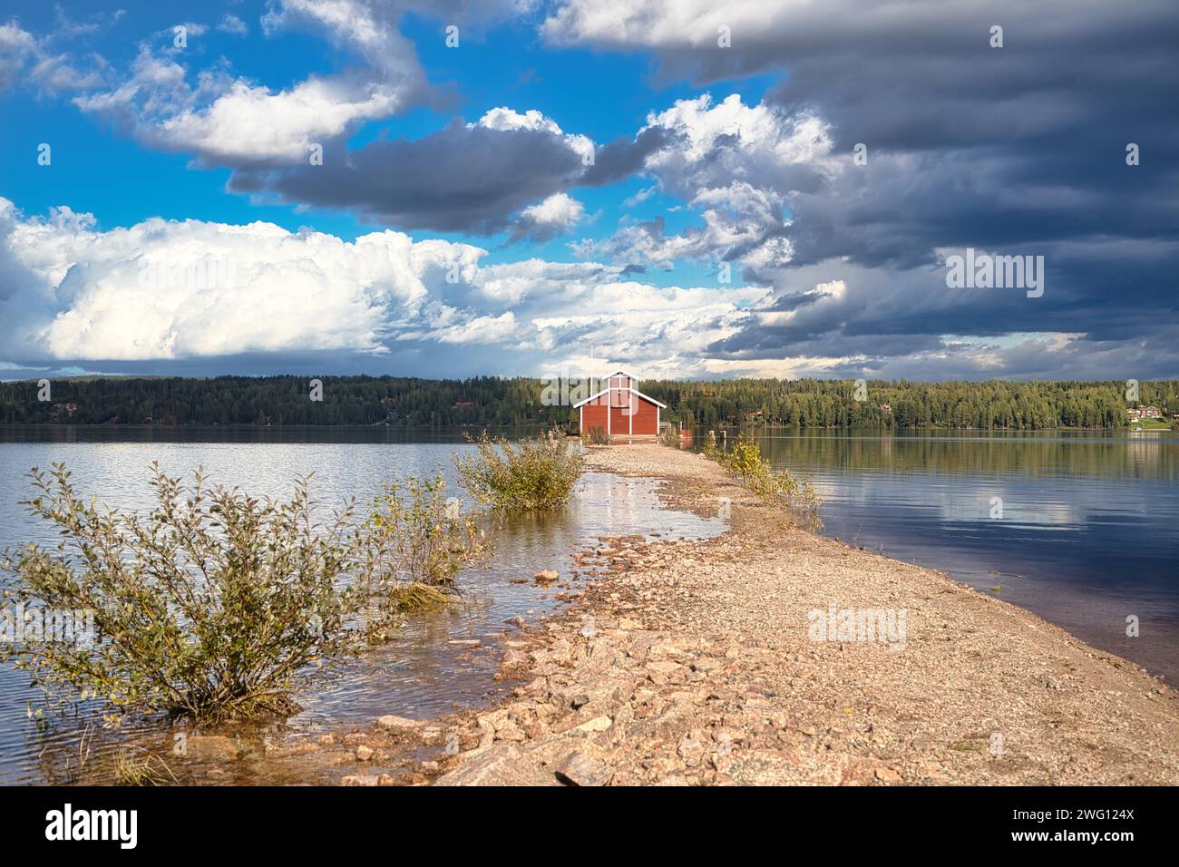 Île dans le lac Siljan, municipalité de Leksand, comté de Dalarna, Suède Banque D'Images