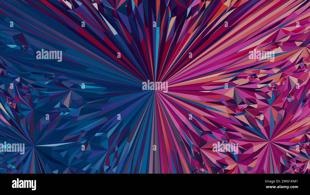 Fond fractal holographique 3D avec un spectre de couleurs et une animation intrigante, créant un affichage visuellement captivant et complexe Banque D'Images