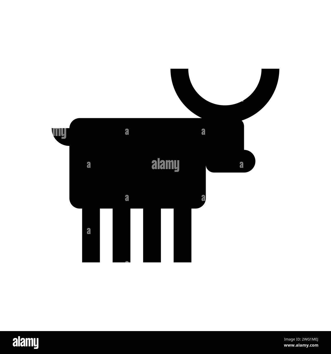 Bull signe simplifié. Symbole ethnographique OX Illustration de Vecteur