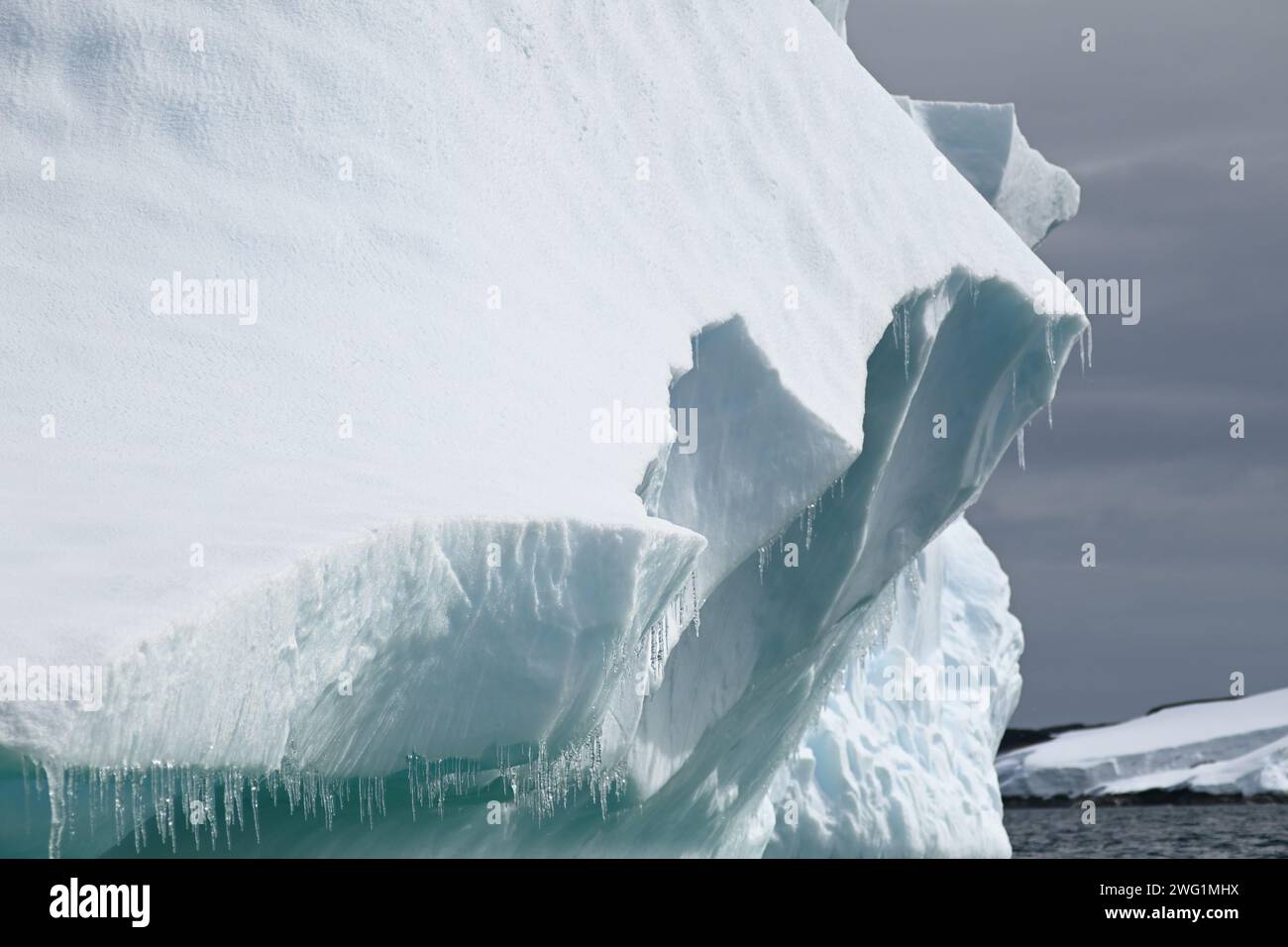 Iceberg en gros plan près de l'île Petermann, péninsule Antarctique Banque D'Images