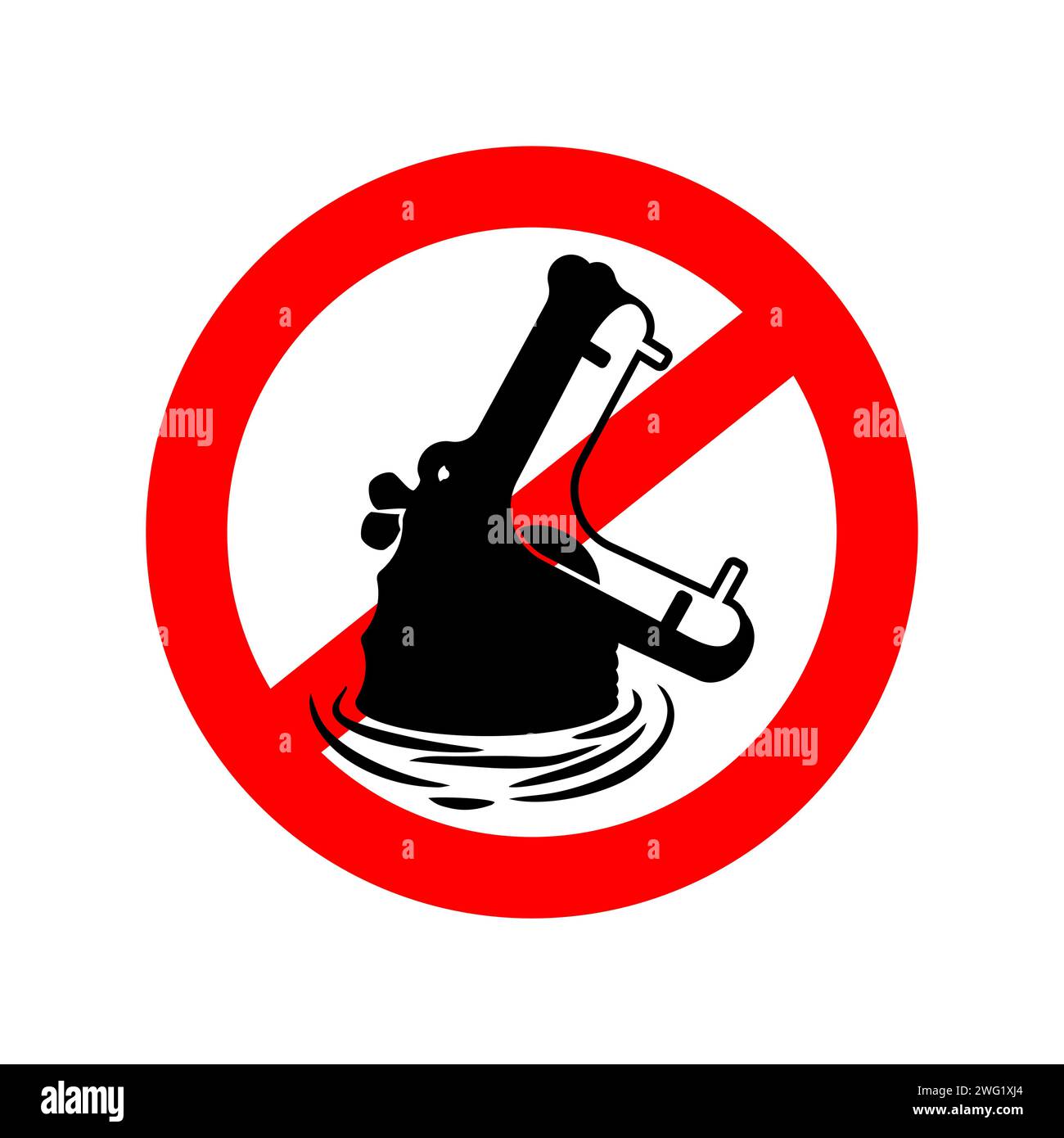 Arrêtez l'hippopotame. Panneau rouge d'interdiction. Interdire l'hippopotame Illustration de Vecteur