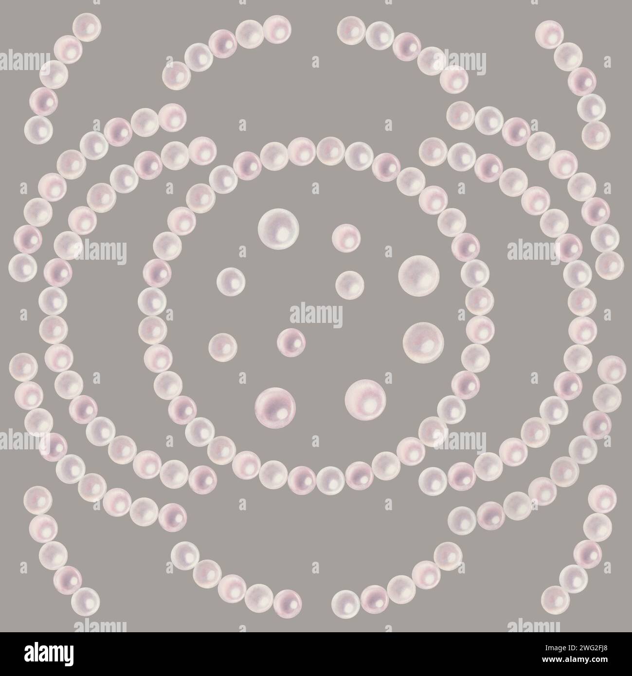 Perles de rose blanche aquarelle dans une palette pastel dans un style vintage pour les mariages, la fête des femmes, la Saint-Valentin pour les modèles, clipart, papiers peints, cadre Banque D'Images
