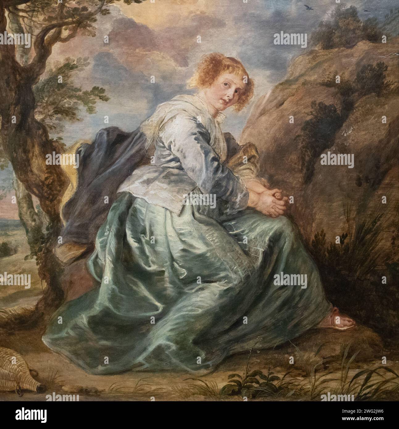 Sir Peter Paul Rubens peinture, 'Agar dans le désert', c. 1630s ; scène biblique de l'ancien Testament. art baroque du 17e siècle Banque D'Images Sir Peter Paul Rubens peinture, 'Agar dans le désert', c. 1630s ; scène biblique de l'ancien Testament. art baroque du 17e siècle Banque D'Images