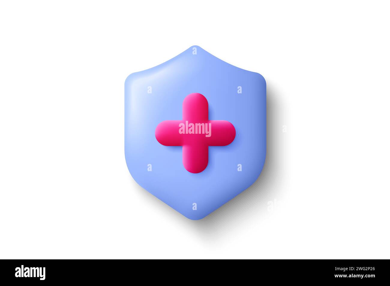 Icône Health Care 3D Shield. Concept d'assurance médicale. Pharmacie sûre, soins d'urgence. Vecteur Illustration de Vecteur