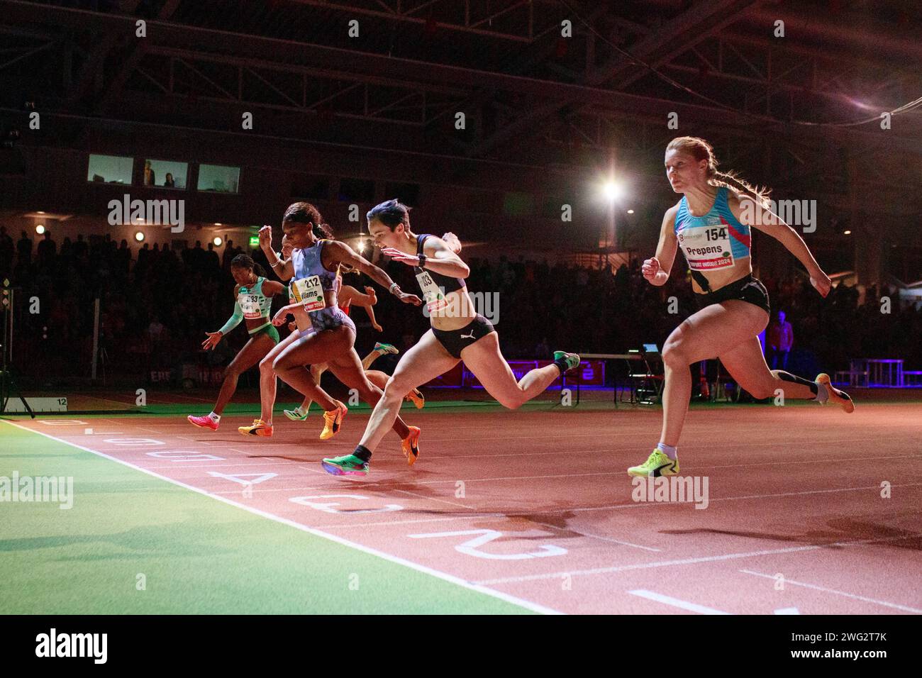 60m finale Frauen - Siegerin Bianca Williams GB vor Tiffany Eidner und Sophia Jung aus Deutschland *** 60m finale féminine Bianca Williams GB devant Tiffany Eidner et Sophia Jung d'Allemagne xRMx Banque D'Images