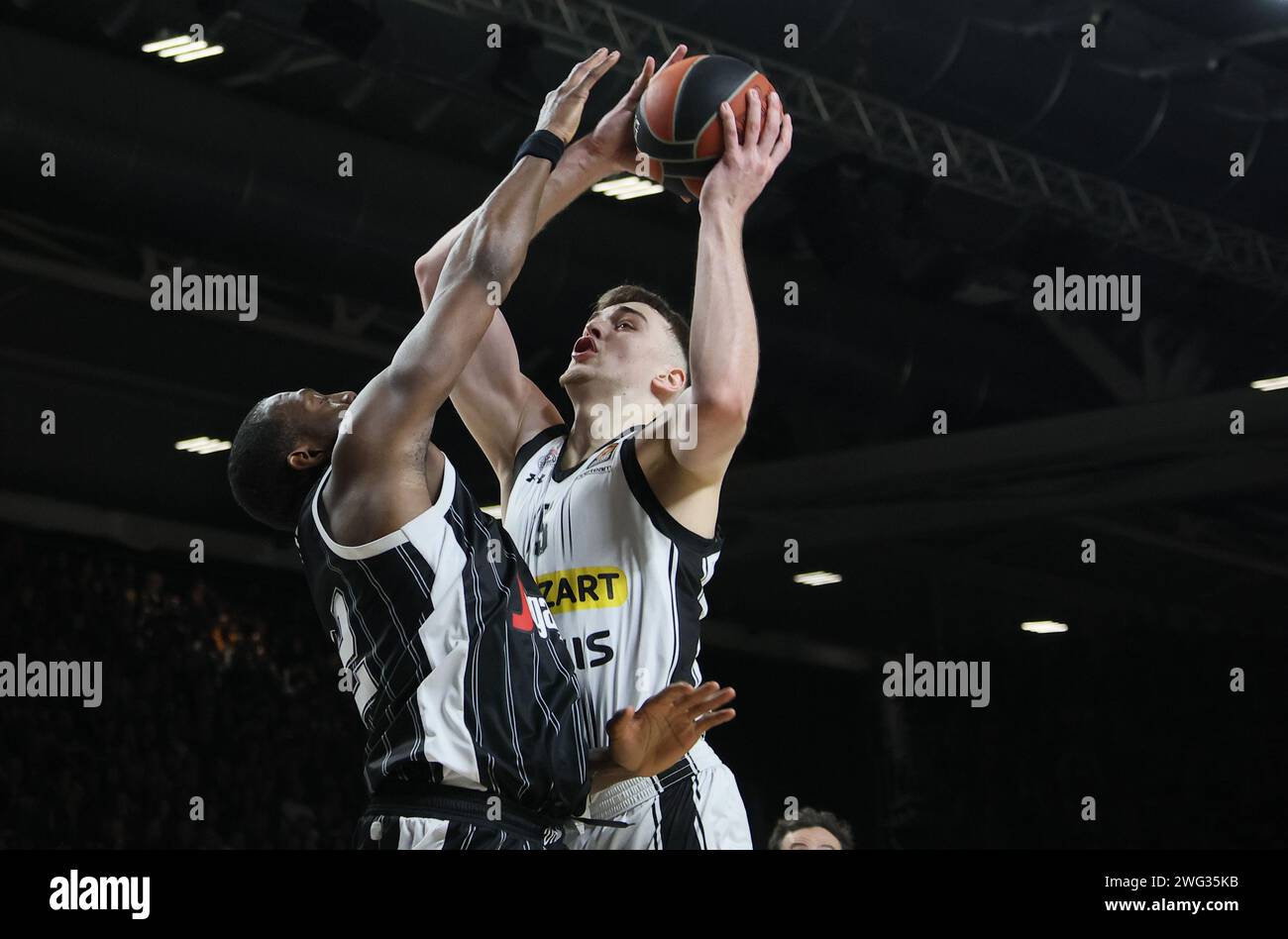 Bologne, Italie. 02 février 2024. Balsa Koprivica (Partizan Belgrade) lors du match de championnat de basket-ball de l'Euroleague Segafredo Virtus Bologne vs Partizan Mozzart Bet Belgrade. Bologne, le 02 février 2024 à Segafredo Arena Credit : Independent photo Agency/Alamy Live News Banque D'Images