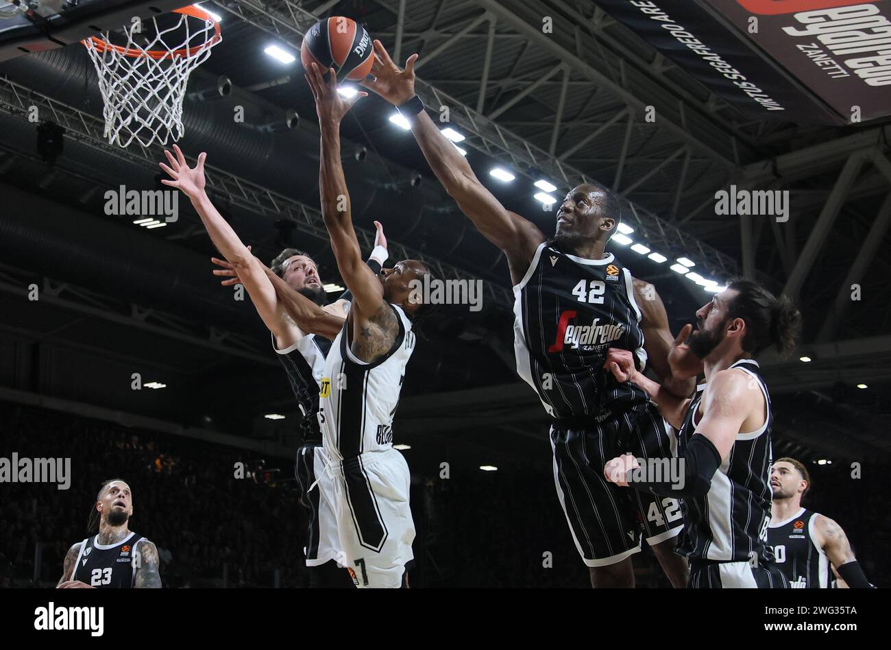 Bologne, Italie. 02 février 2024. Kevin Punter (Partizan Belgrade) lors du match de championnat de basket-ball Euroleague Segafredo Virtus Bologne vs Partizan Mozzart Bet Belgrade. Bologne, le 02 février 2024 à Segafredo Arena Credit : Independent photo Agency/Alamy Live News Banque D'Images