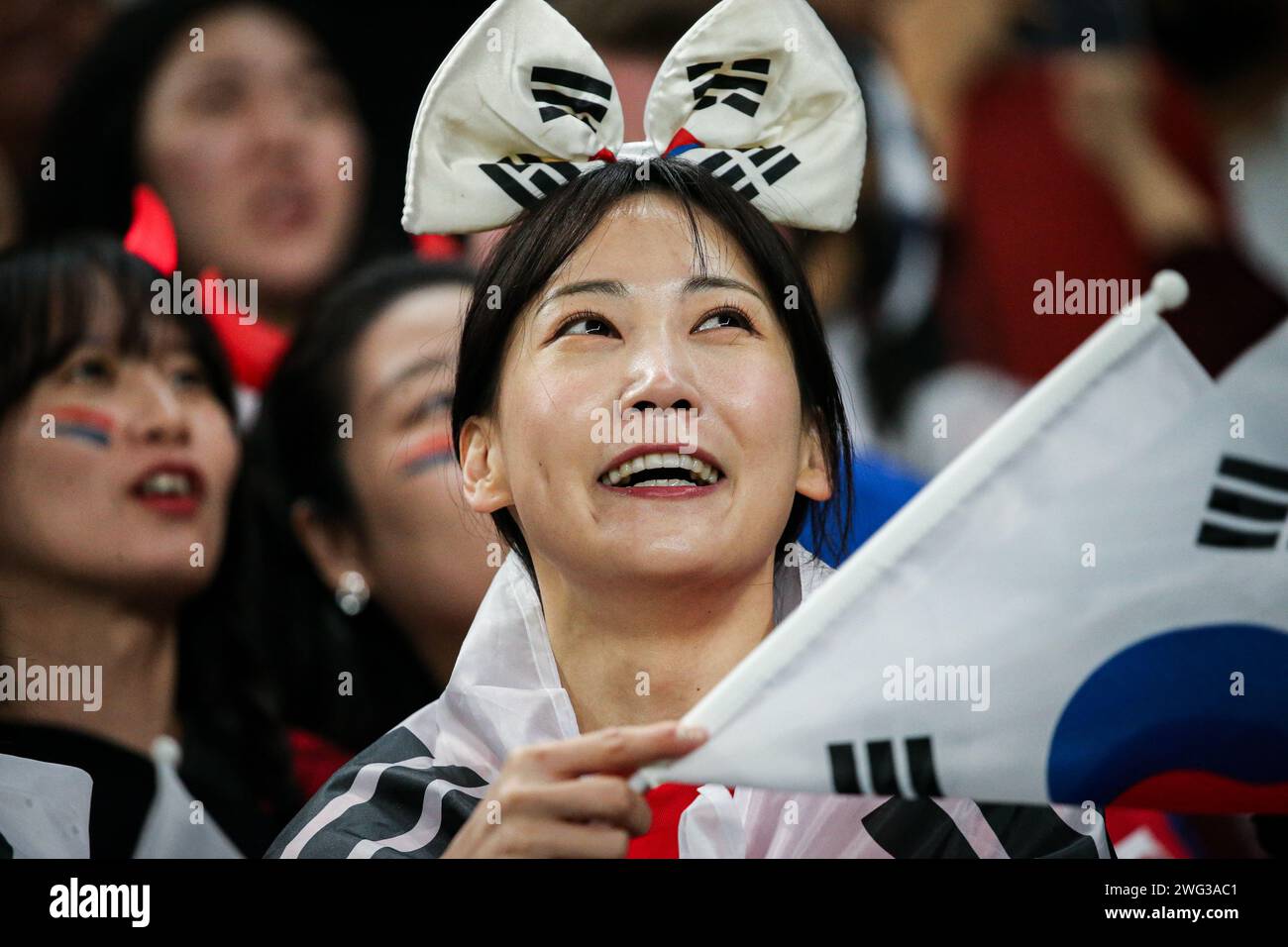 Doha, Qatar, 2 février 2024, AFC Asian Cup Qatar 2023 finale du Quater : Australie 1-2 Corée du Sud, son Heung-min, Hwang Hee-chan sauvent la journée pour mener la Corée en demi-finale Banque D'Images