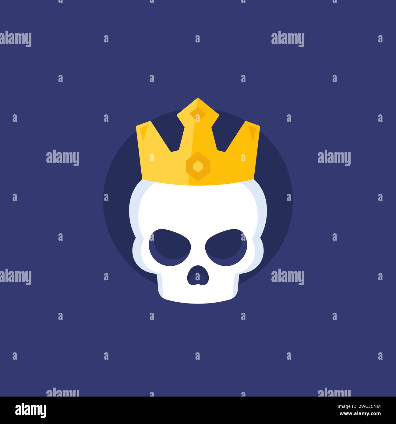 Logo Dead King avec crâne et couronne Illustration de Vecteur