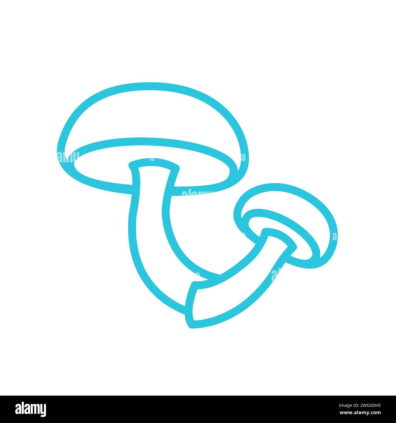 Deux champignons, champignons, icône Shitake, de l'ensemble d'icônes bleues. Illustration de Vecteur