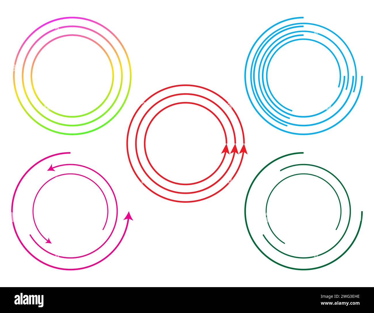 Rotation du cadre circulaire, rotation du symbole linéaire, boucle du cadre circulaire, barre de chargement du cercle. Illustration de Vecteur