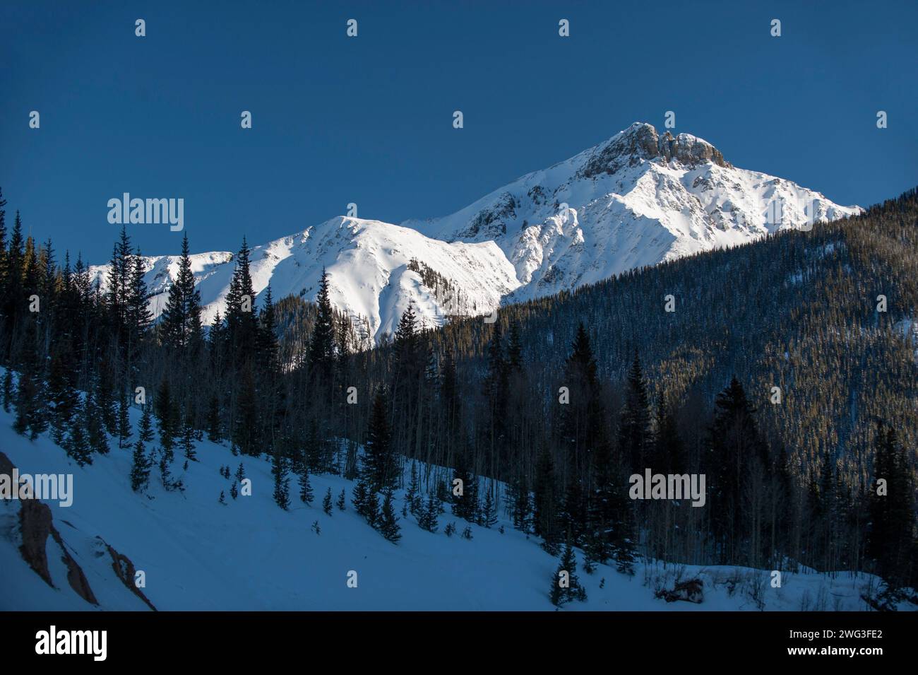 Sultan Mountain, un Thirteener au-dessus de Silverton, Colorado, en hiver Banque D'Images