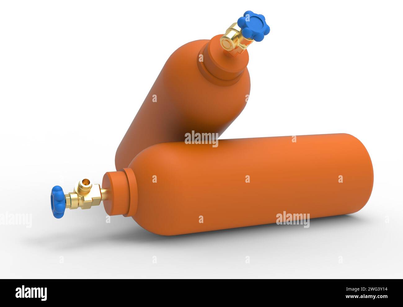 Bouteilles métalliques pour le stockage des gaz, illustration Banque D'Images