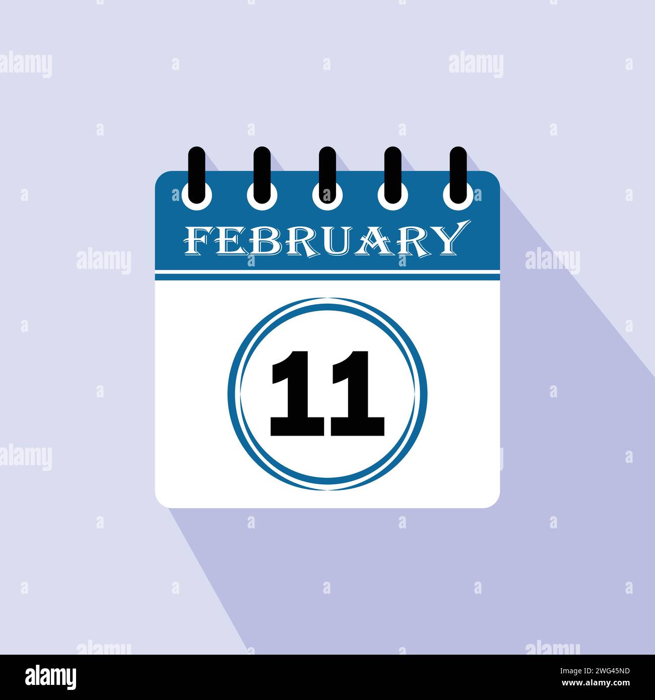 February 11 calendar icon vector flat illustration Banque de photographies  et d'images à haute résolution - Alamy