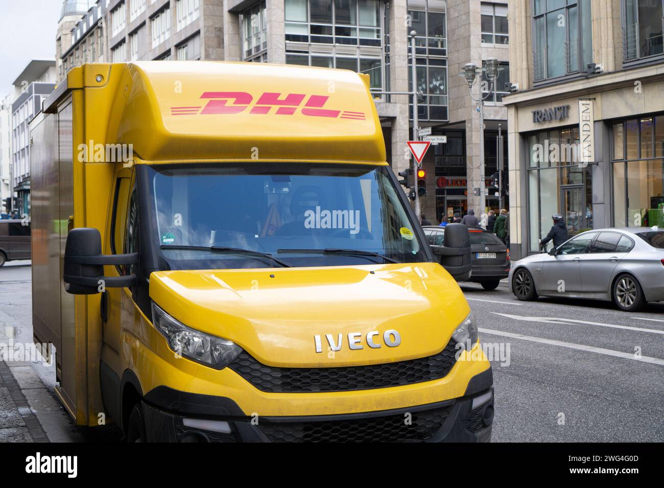 DHL livraison van Berlin Allemagne Banque D'Images