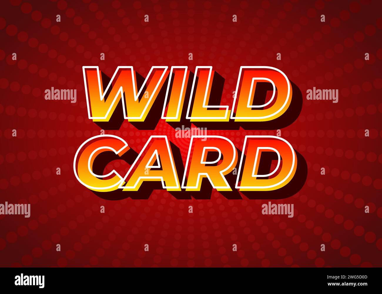 Caractère générique. Conception d'effet de texte dans le style 3D, dégradé jaune couleur rouge. Fond rouge foncé Illustration de Vecteur