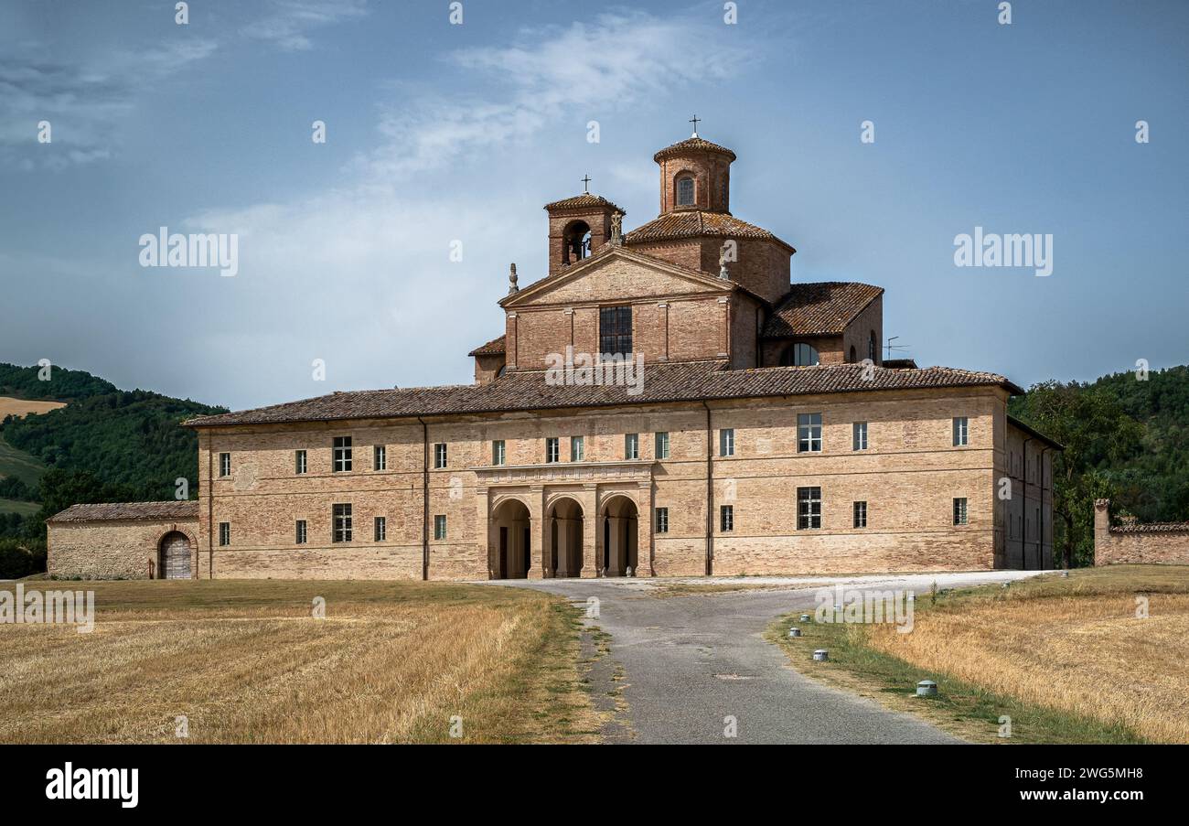 Ducal Barco, pavillon de chasse, couvent et Churchof Saint Jean Baptiste et résidence d'été pour les ducs d'Urbino. Urbania, Pesaro et Urbino prov Banque D'Images