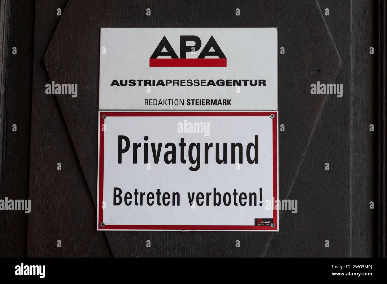 APA AustriaPresseAgentur Editorial Styria à Graz, Autriche Banque D'Images