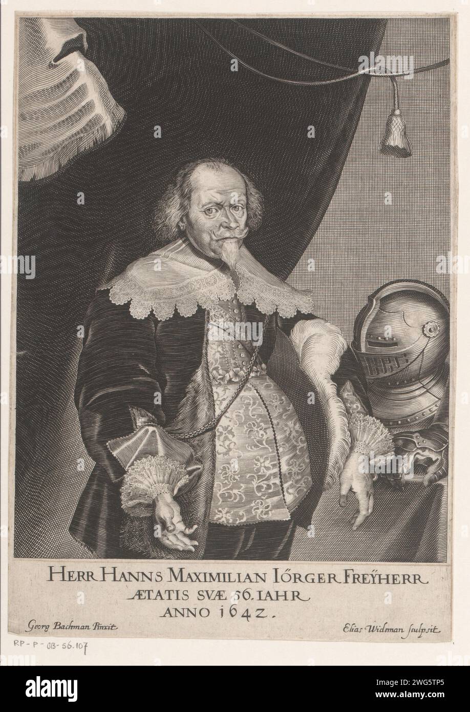 Porter Van Hans Maximilian Jörger von Tollet, Elias Widemann, d'après Georg Bachmann, 1642 estampe Autriche (peut-être) gravure sur papier de personnages historiques. casque Banque D'Images