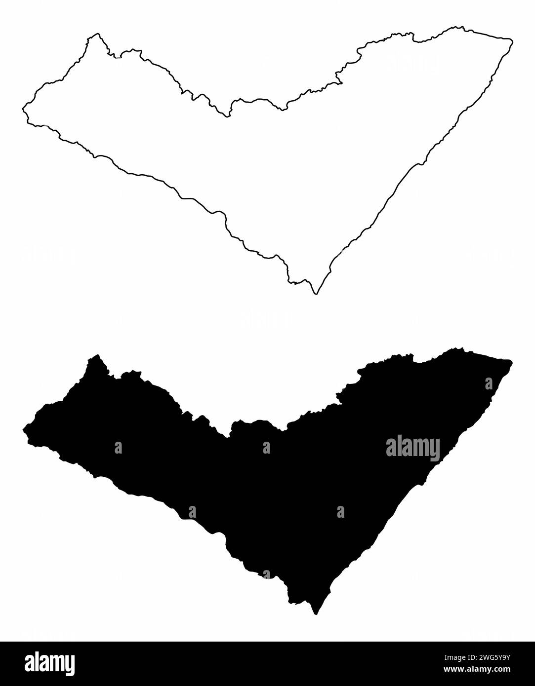 Les cartes en noir et blanc de l'État d'Alagoas, Brésil Illustration de Vecteur
