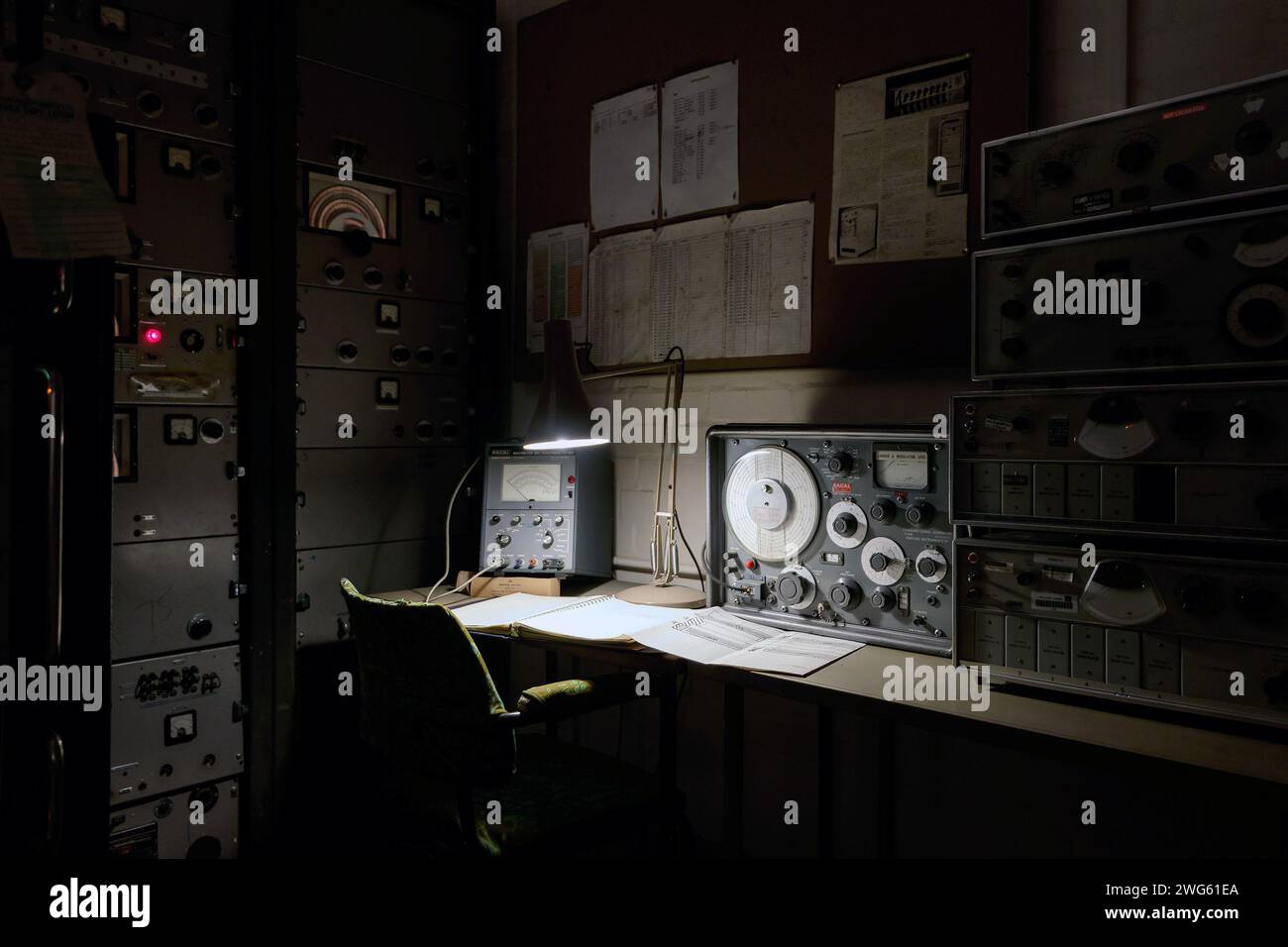 Mod hack vert secret bunker cheshire, utilisé dans l'abri nucléaire de la guerre froide, poste de commandement maintenant un musée Banque D'Images