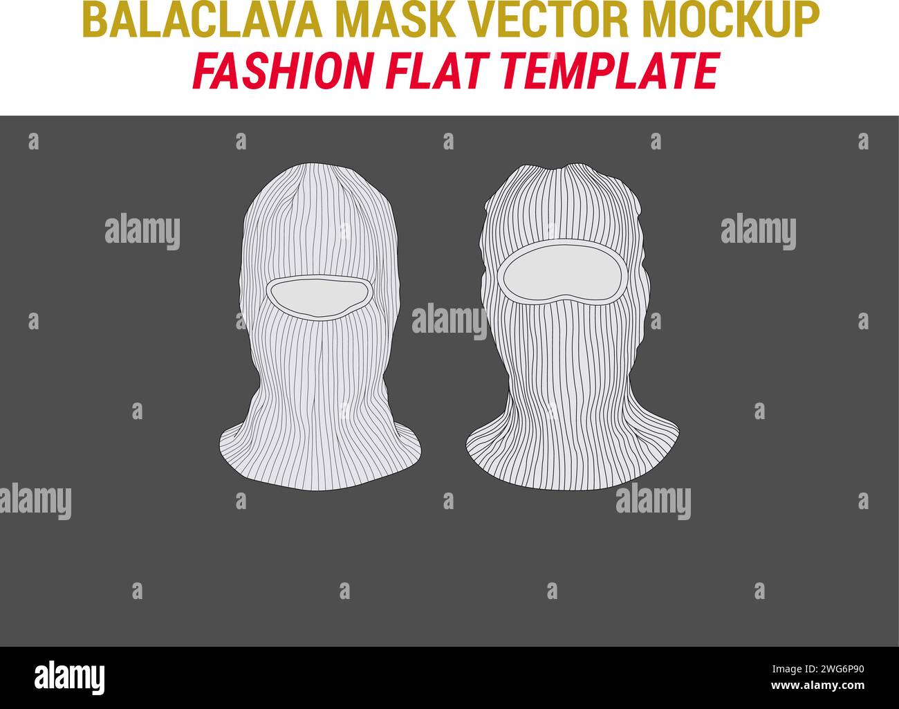 Balaclava Bandit Mask masque SKI maquette Balaclava Outline streetwear Balaclava Apparel Villain SKI Mask Vector Fashion Illustration Balaclava Fashion Illustration de Vecteur