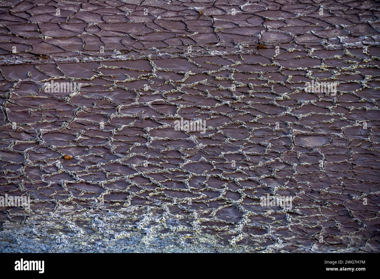 Motifs texturés des étangs minéraux évaporés à Rio Tinto Banque D'Images