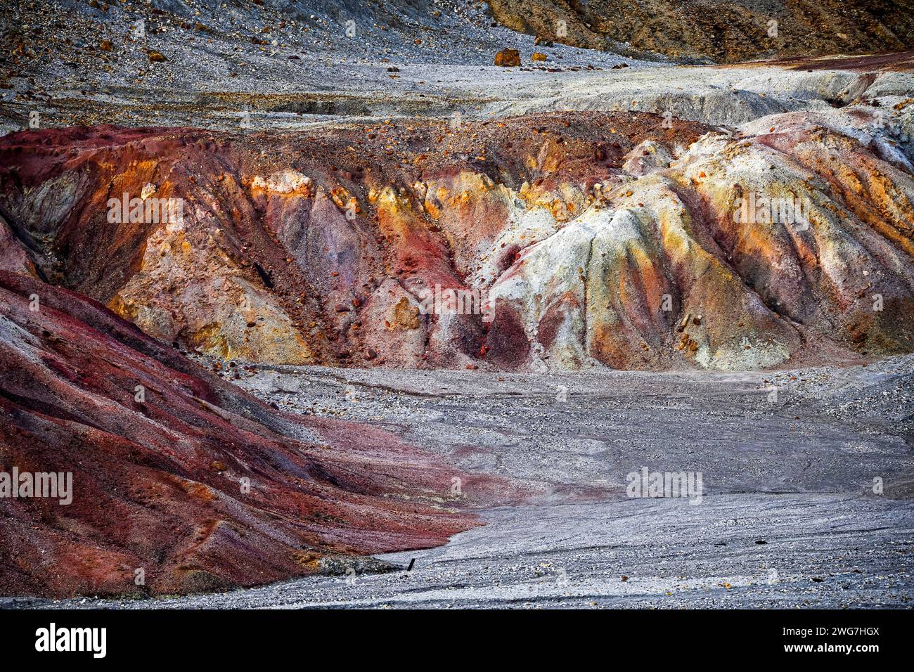 Formations géologiques multicolores à Rio Tinto, Huelva Banque D'Images