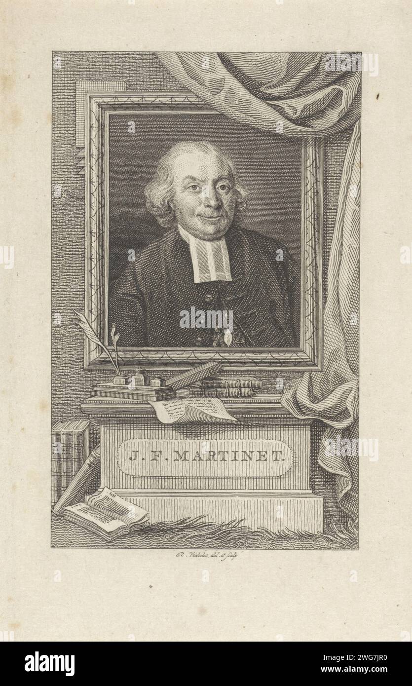 Portret van de predikant John Florence Martinet, Reinier Vinkeles (1), 1786 - 1809 gravure sur papier Banque D'Images