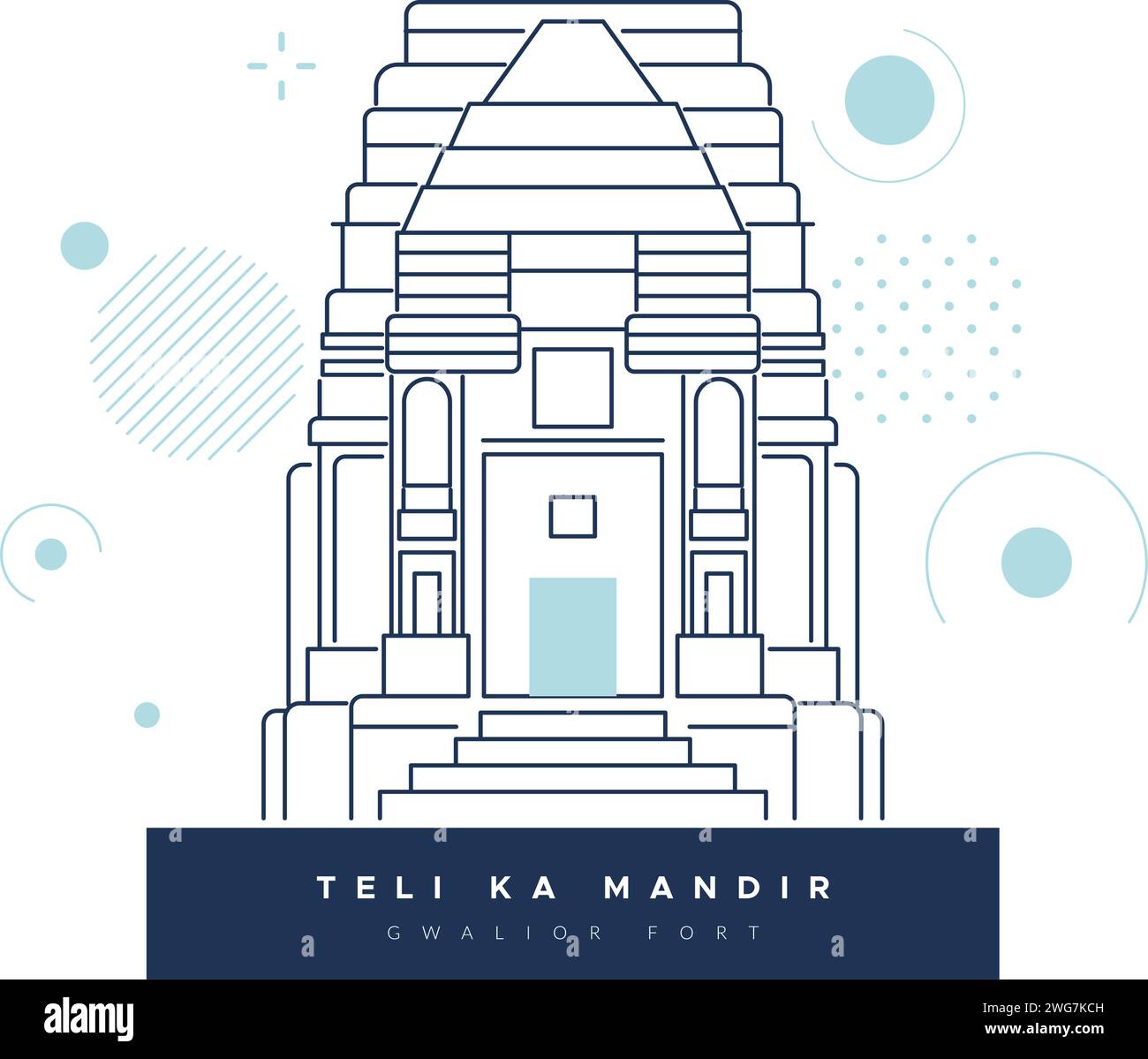 TELI ka Mandir - Temple Telika - Gwalior - Illustration stock comme fichier EPS 10 Illustration de Vecteur