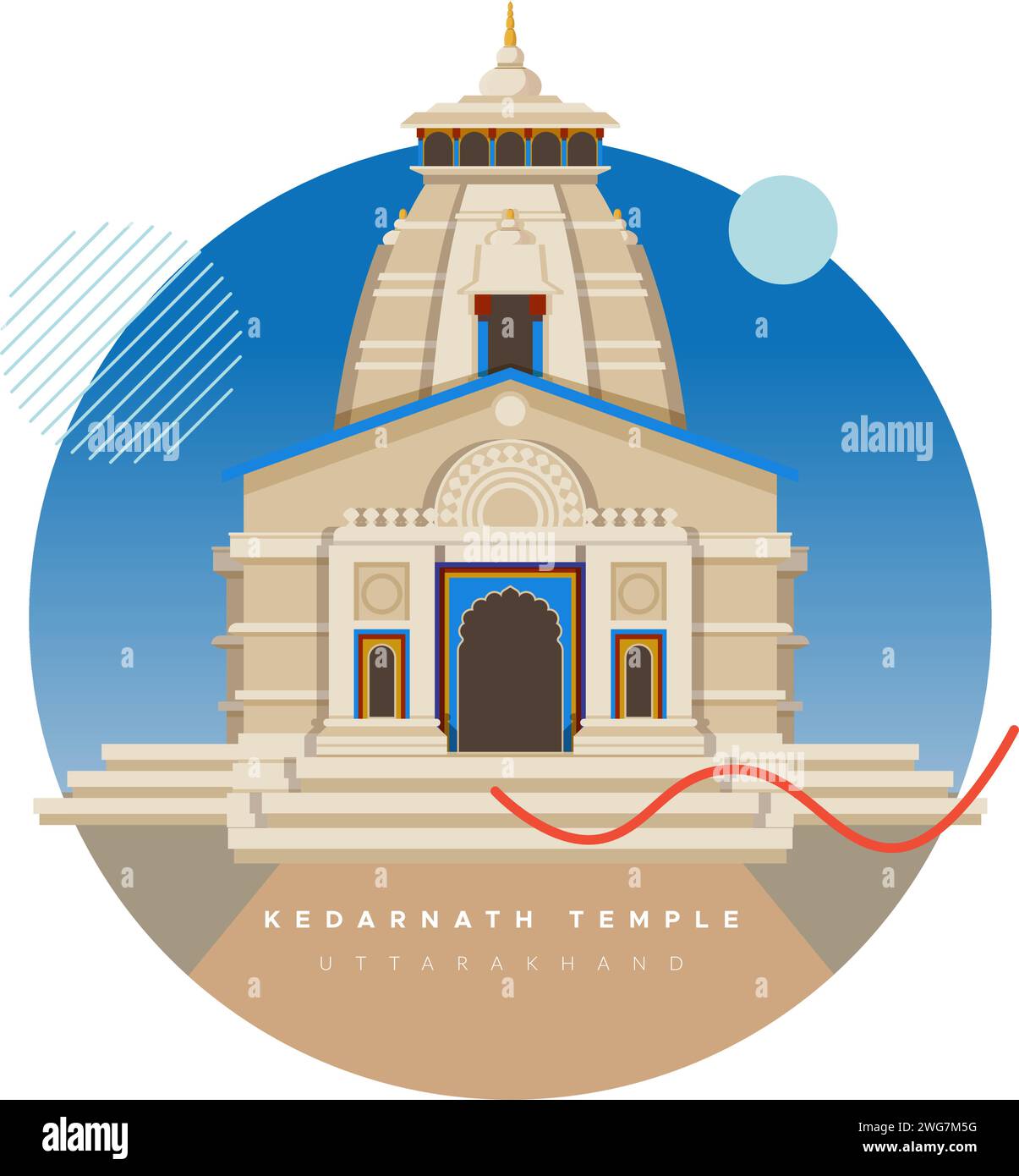 Temple Kedarnath, Jyotirlingas - Uttarakhand - Illustration stock comme fichier EPS 10 Illustration de Vecteur