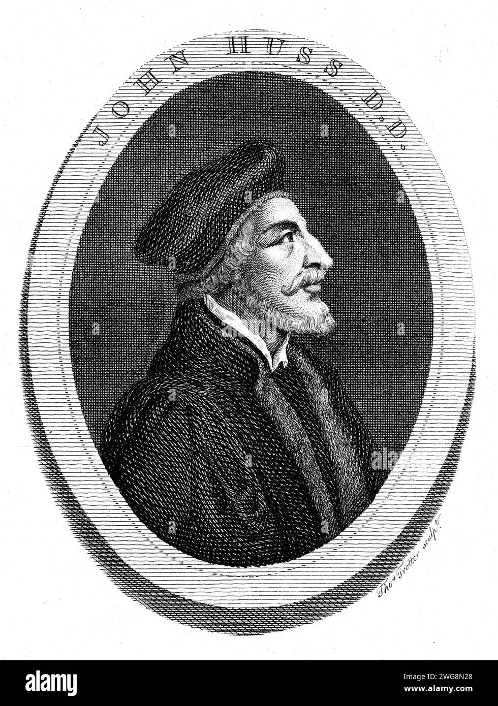 Jan Hus (1370 – 1415), John Hus ou John Huss, Iohannes Hus ou Johannes Huss, théologien et philosophe tchèque. Banque D'Images