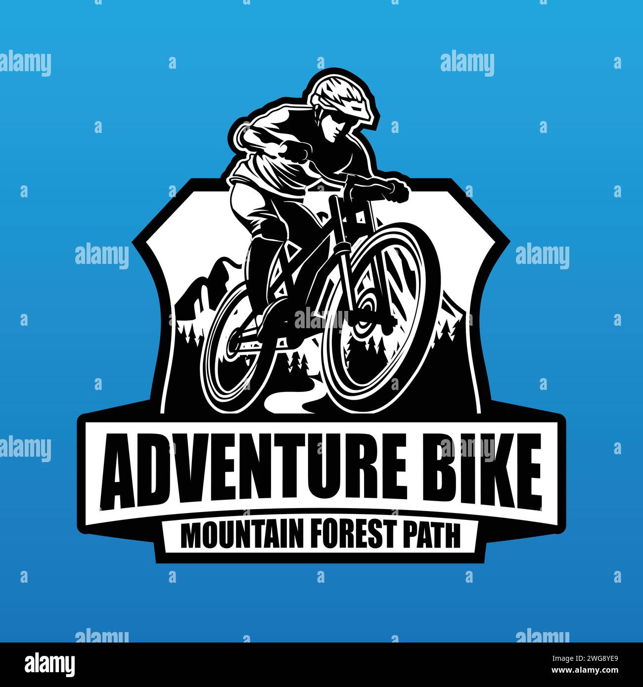 Logo Adventure Bicycle Sports. Sports d'aventure VTT Illustration de Vecteur