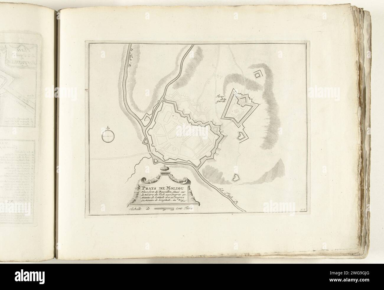 Plan de Prats-de-Mollo-la-Preste, ca. 1702, 1702-1703 imprimer carte des renforts pour la ville française de prats-de-mollo-la-preste. Plaque n° 272 dans l'ouvrage imprimé composé d'un total de 276 planches numérotées de villes fortes et forteresses renommées dans le contexte de la guerre de succession d'Espagne. Pour la plupart, ces documents ont été copiés dans les archives françaises anonymes : dans les Forces de l'Europe et dans : le Théâtre de la Guerre, dans les pays-Bas, tous deux publiés à l'origine par Nicolas de fer à Paris (1693-1697) dans le cadre de la guerre de neuf ans. Titre et inscriptions dans l'album Banque D'Images