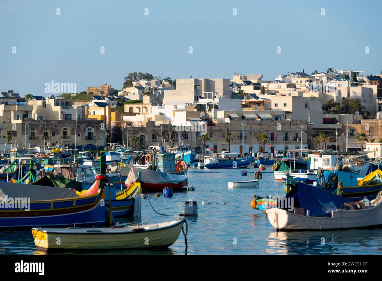 Port coloré de Marsaxlokk - Malte Banque D'Images