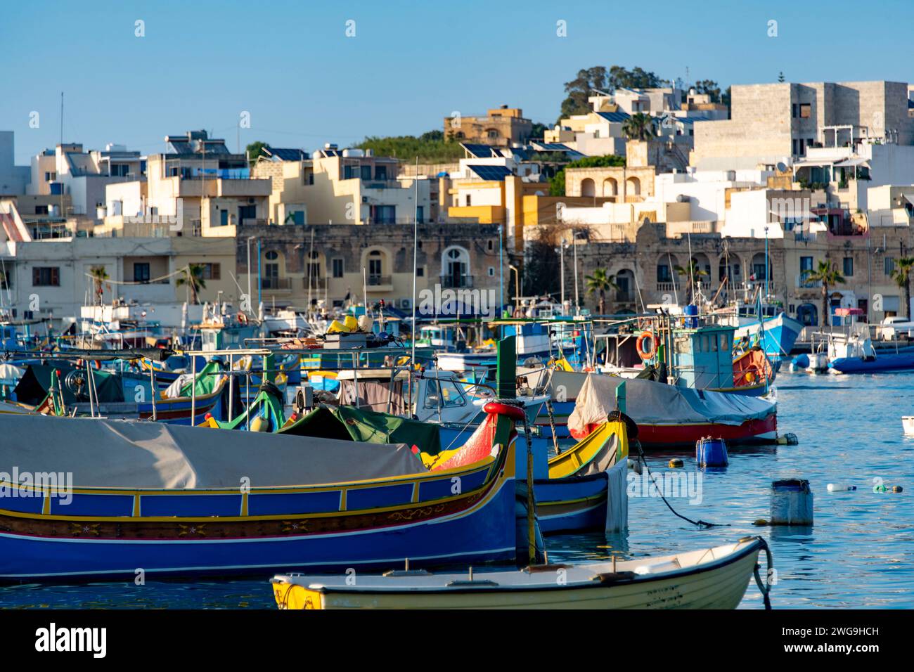 Port coloré de Marsaxlokk - Malte Banque D'Images