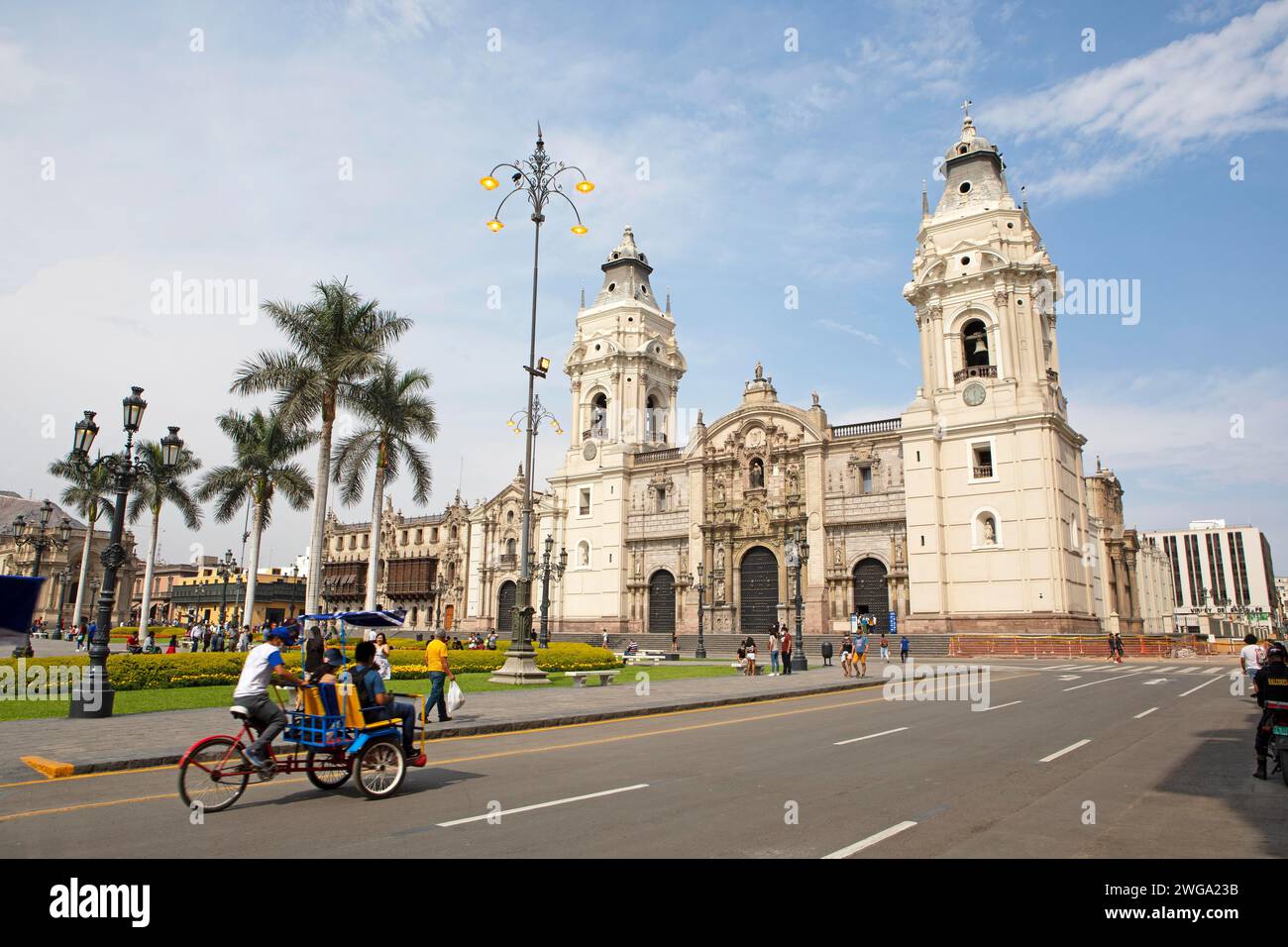 Cathédrale de Lima ou Basilique Cathédrale Saint-Jean, Lima, Pérou Banque D'Images