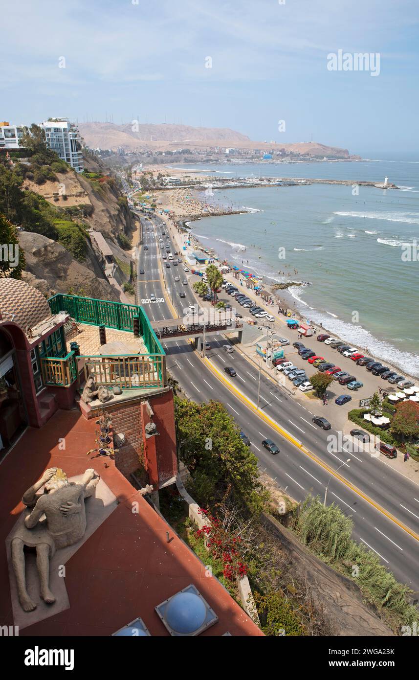 Côte dans le district de Barranco, Lima, Pérou Banque D'Images